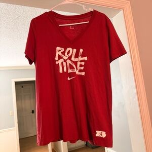 Women’s Nike University of Alabama Roll Tide V-Neck T-Shirt Size Large
